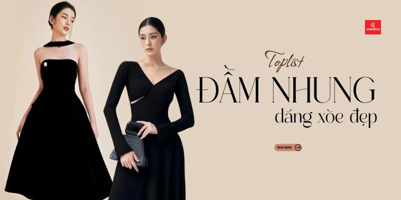 Top 16 kiểu váy nhung xòe đẹp, tôn dáng không thể thiếu trong tủ đồ của chị đẹp
