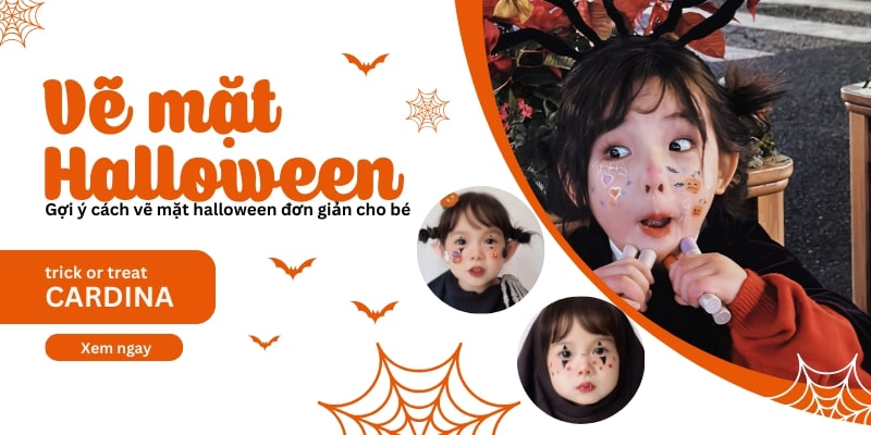 vẽ mặt halloween đơn giản cho bé