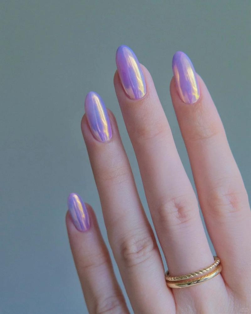 mẫu nail tráng gương