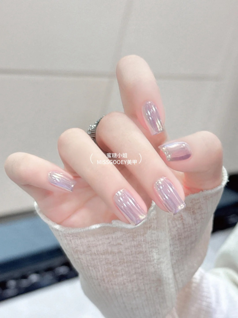 mẫu nail tráng gương