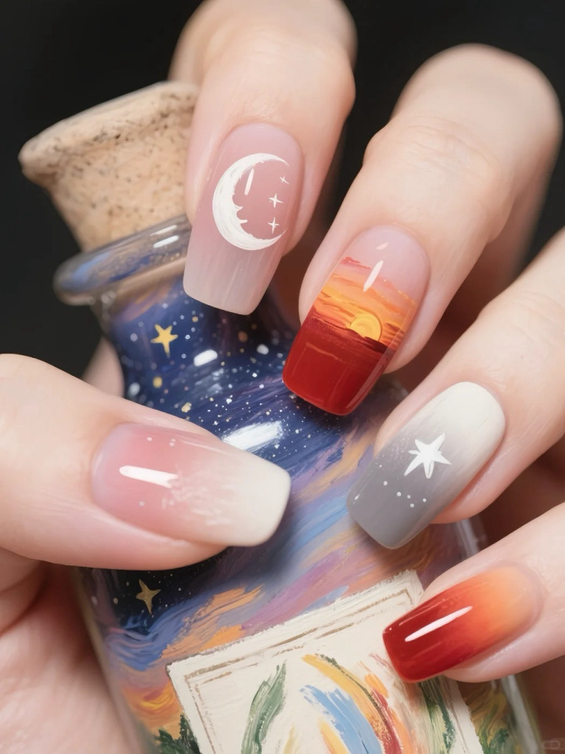 mẫu nail trung thu