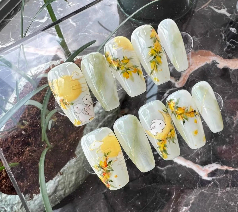 mẫu nail trung thu