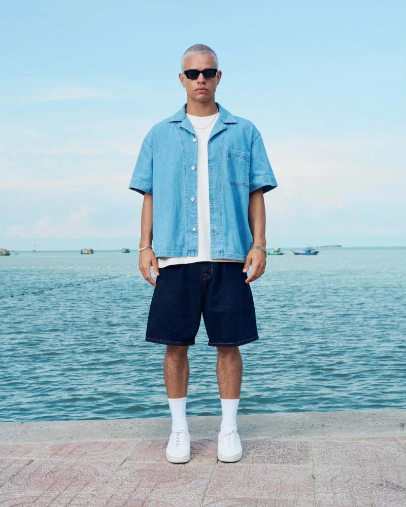 Áo Cuban Collar và Quần Trơn