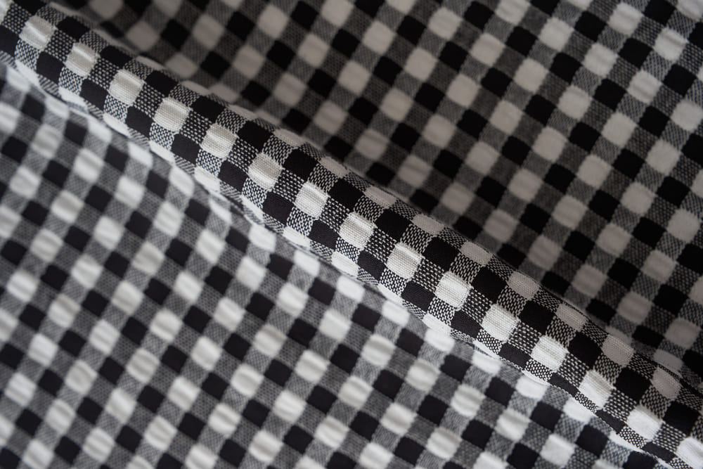 Quần suông thô phối cạp kẻ caro