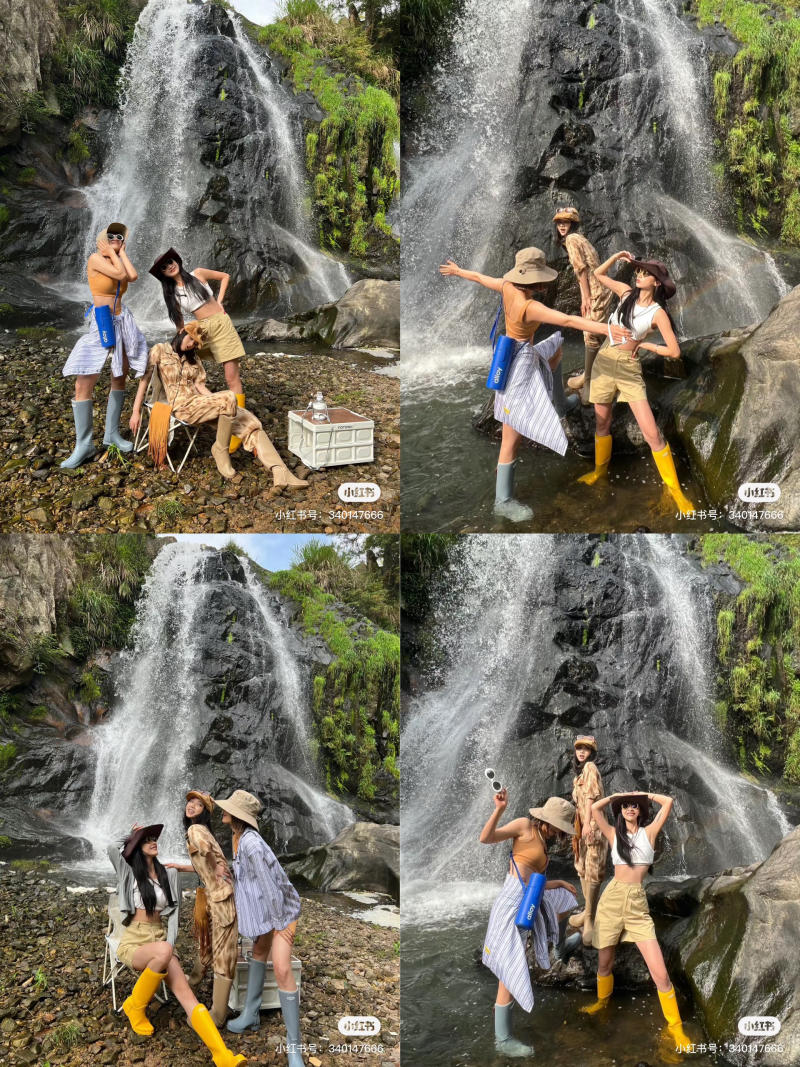 cách tạo dáng chụp ảnh với thác nước