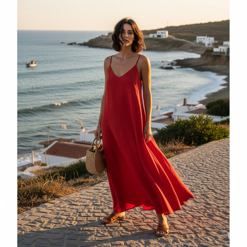 Áo Gingham và quần culottes trắng