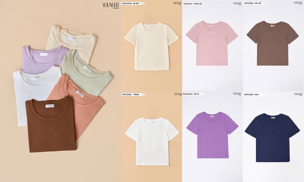 Áo cotton basic cổ tròn