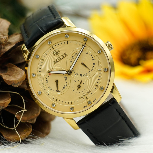 đồng hồ nam dây da aolix al-7081m sapphire chính hãng