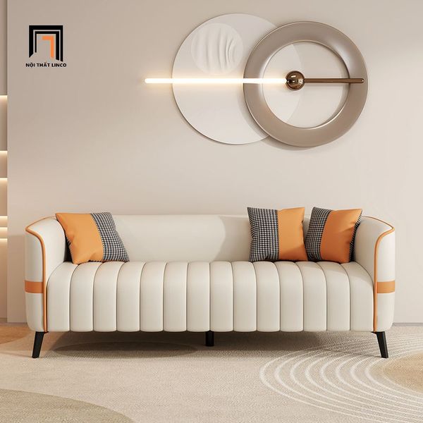 sofa, ghế sofa, sofa băng, sofa văng, sofa da công nghiệp, ghế sofa trắng kem, sofa băng 2m kiểu cong