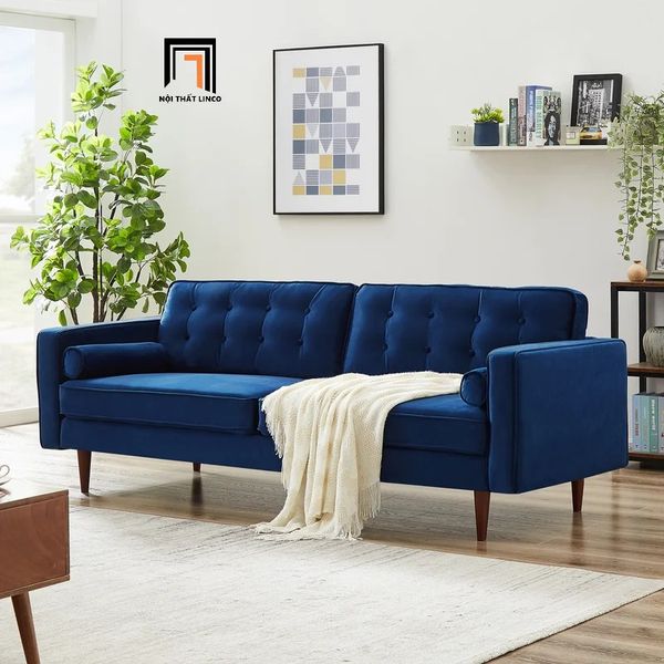 sofa, ghế sofa, sofa băng, sofa văng, ghế sofa vải nhung xám, sofa giật nút, ghế sofa chân gỗ cao su giá rẻ