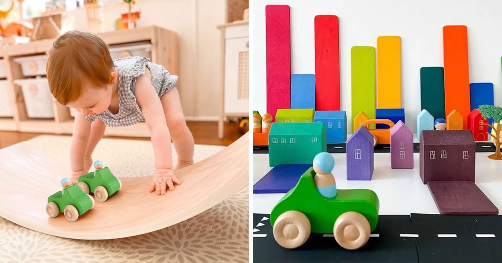Hình ảnh trẻ chơi đồ chơi trí tuệ và đồ chơi thông minh  Bé lái xe của Kinderlove
