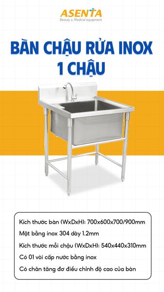 chậu rửa inox 1 chậu