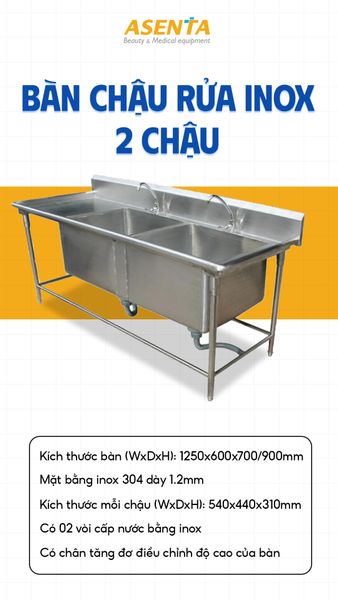 chậu rửa inox 2 chậu