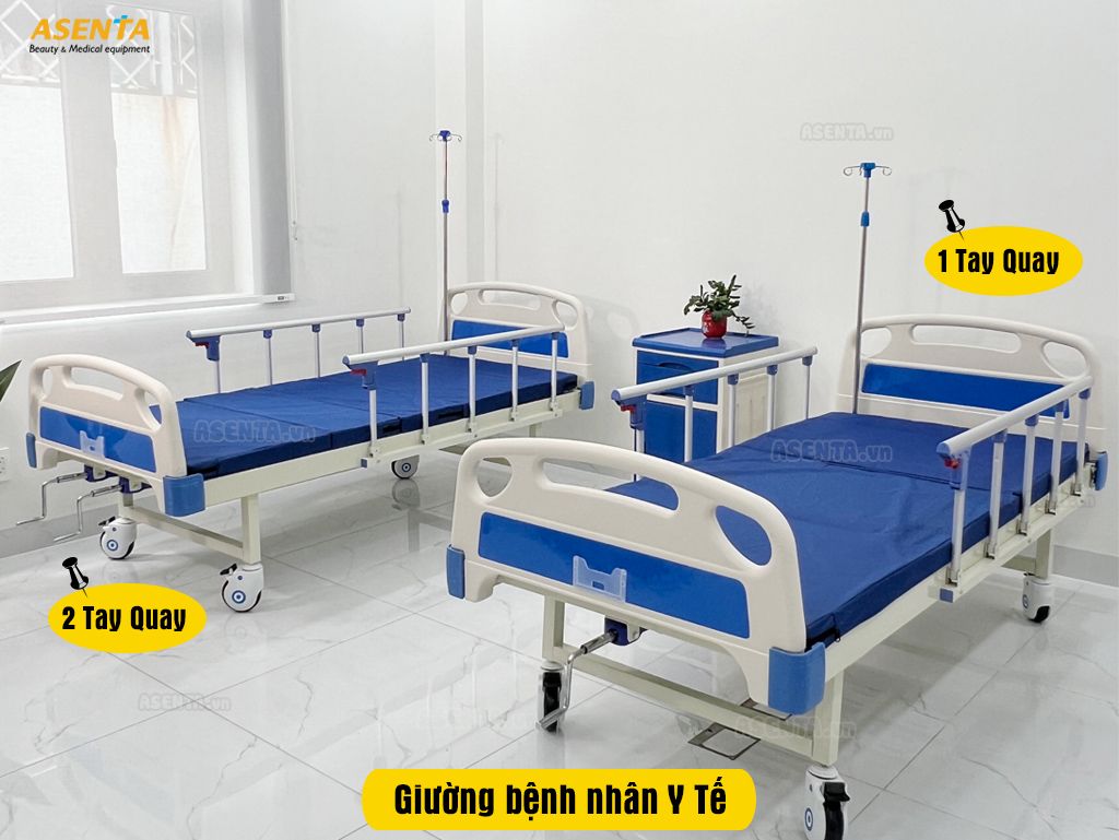 Giường bệnh nhân Y tế 1 và 2 tay quay