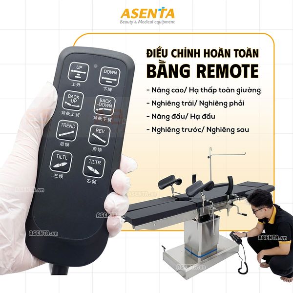 Giường mổ phẫu thuật chỉnh điện được điều khiển bằng Remote