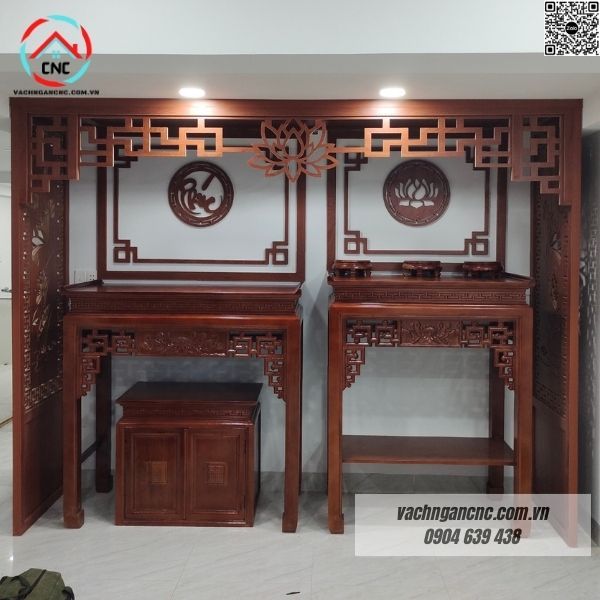 Các mẫu vách ngăn bàn thờ, phòng thờ đẹp cho không gian sống