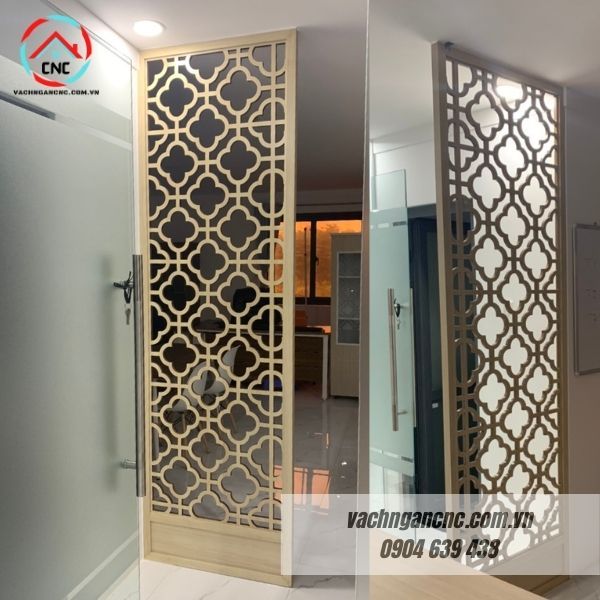 Vách gỗ ngăn phòng khách giải pháp lý tưởng phân chia không gian