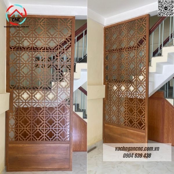Giải pháp trang trí cầu thang từ vách ngăn bằng gỗ hiện đại