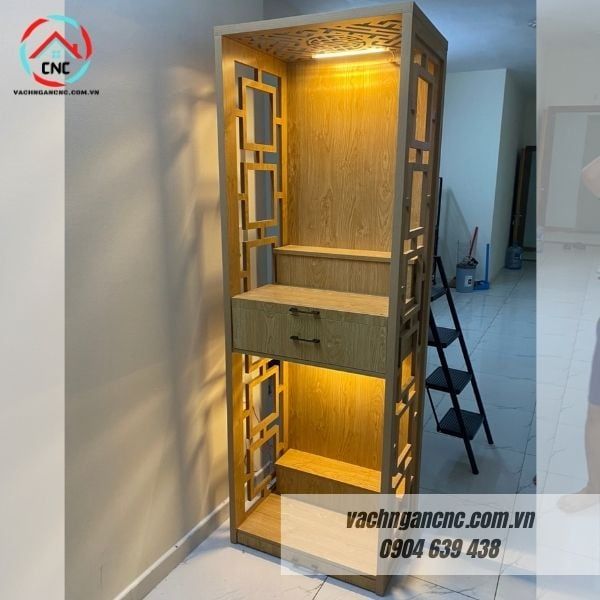 Khám phá sự sang trọng của tủ thờ 2 tầng MDF thờ Phật và Thần tài