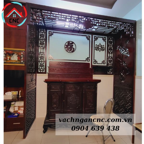 Vách Ngăn Phòng Thờ Gỗ Tự Nhiên Mới Nhất