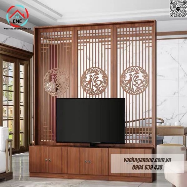 9 Xu hướng thiết kế vách ngăn gỗ phòng khách phổ biến