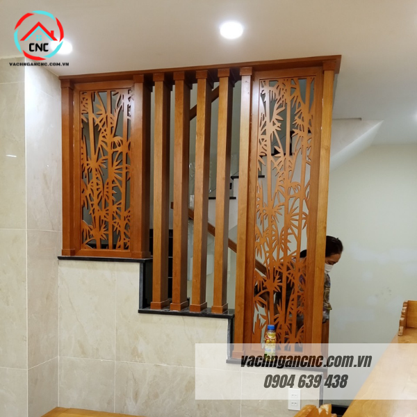 100+ Ý tưởng trang trí cầu thang từ vách ngăn cnc gỗ hiện đại