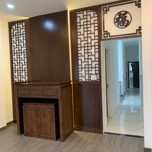 Vì sao nên làm vách gỗ ngăn phòng thờ, vách ốp tường?