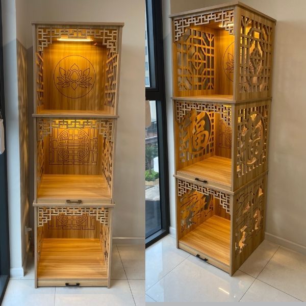 Giới thiệu mẫu tủ thờ 3 tầng mdf gỗ công nghiệp tphcm