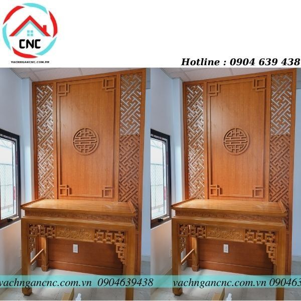 Các Mẫu Vách Ngăn Phòng Thờ Đẹp Bằng Gỗ Đẹp 2023