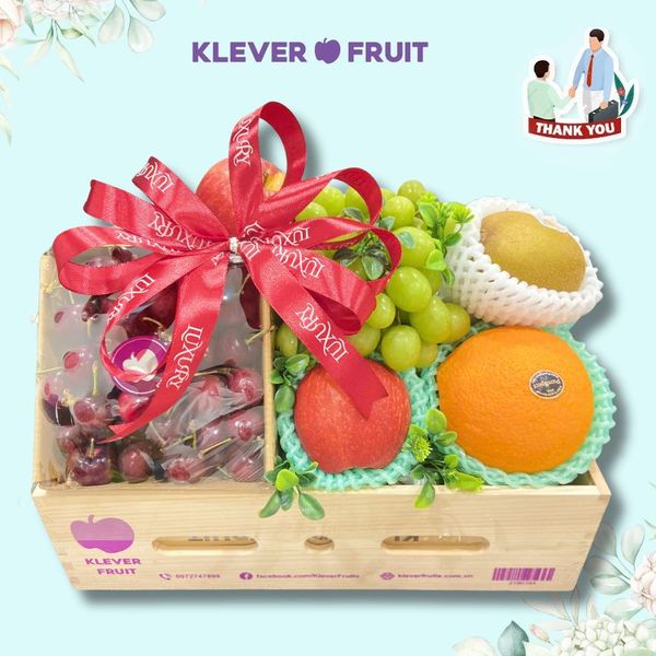 Hộp Quà Trái Cây Tone Đỏ Cao Cấp Cảm Ơn Sếp, Đối Tác - Klever Fruit