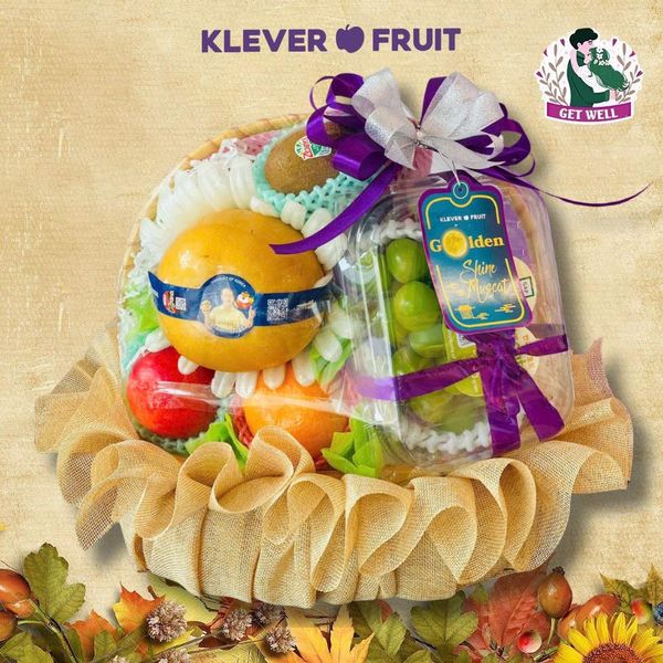Giỏ Trái Cây Tone Vàng Ấm Áp Chúc Sức Khỏe Người Yêu