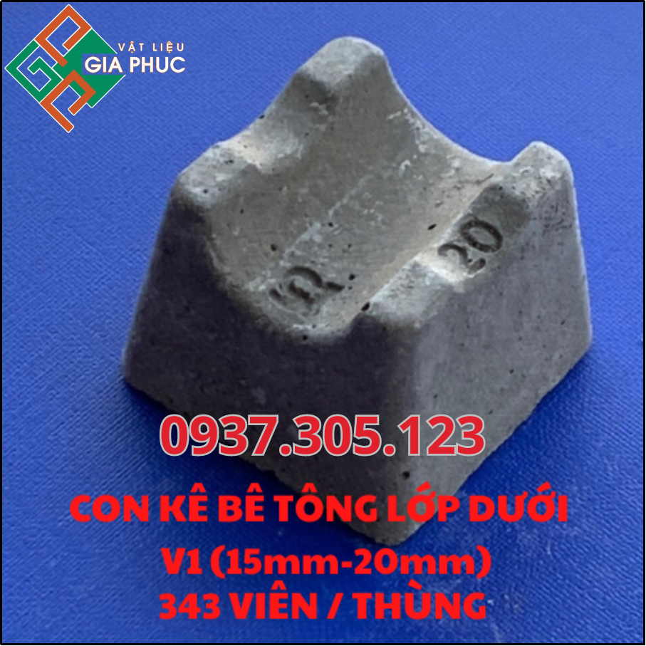CON KÊ BÊ TÔNG SÀN LỚP DƯỚI V1 15*20mm - CỤC KÊ BÊ TÔNG V1 MAC 600