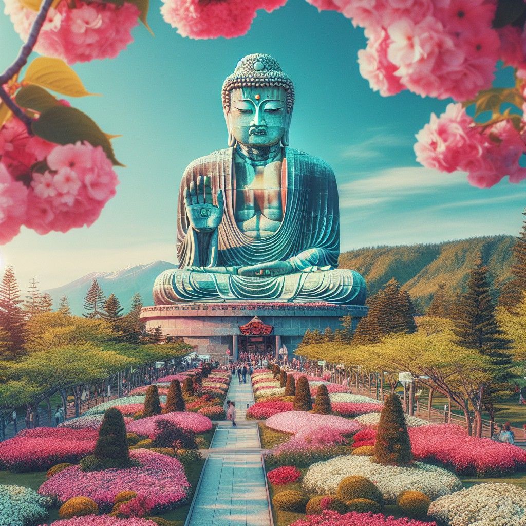 Atama Daibutsu: Tượng Phật khổng lồ giữa vườn hoa – Biểu tượng tâm linh tại Hokkaido