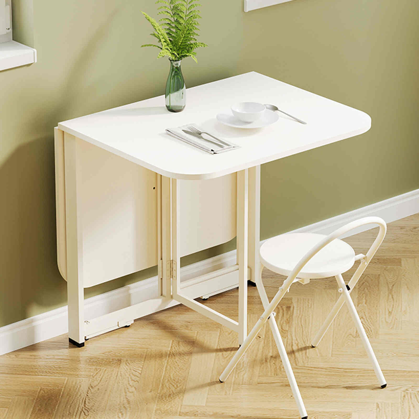 Bàn Ăn Thông Minh Gấp Gọn Full Trắng Tinh Tế