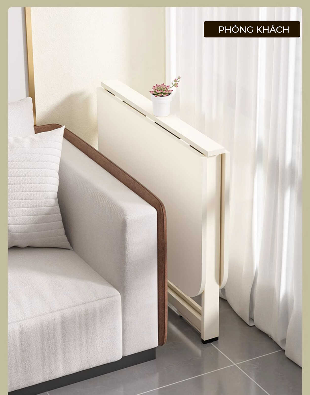 Bàn Ăn Thông Minh Gấp Gọn Full Trắng Tinh Tế