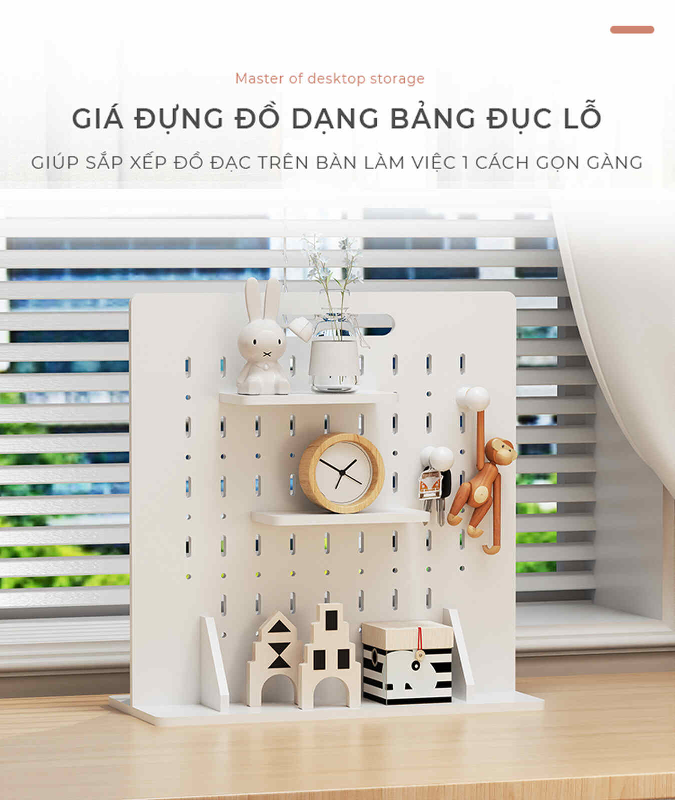 Bảng pegboard đa năng sắp xếp bàn làm việc