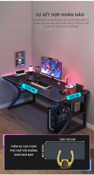 bàn gaming hiện đại, sang trọng GM67