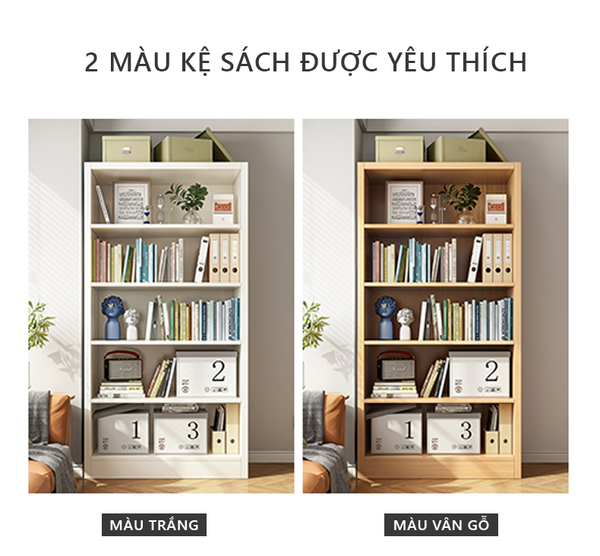 kệ sách gỗ đa năng 5 tầng