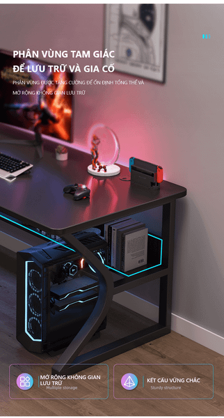 bàn gaming hiện đại, sang trọng GM67