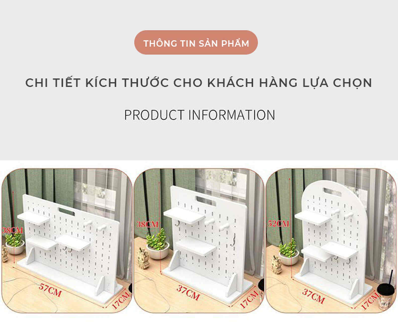 Bảng pegboard đa năng sắp xếp bàn làm việc