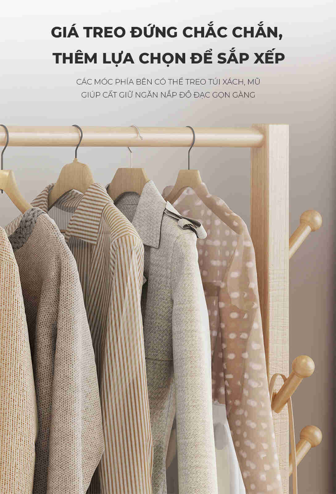 Giá treo quần áo kết hợp gương