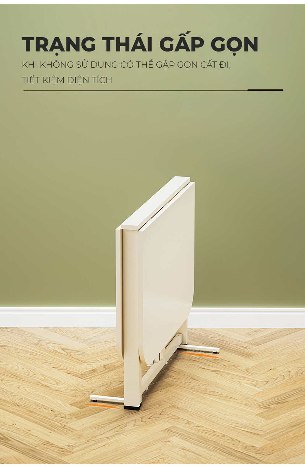 Bàn Ăn Thông Minh Gấp Gọn Full Trắng Tinh Tế