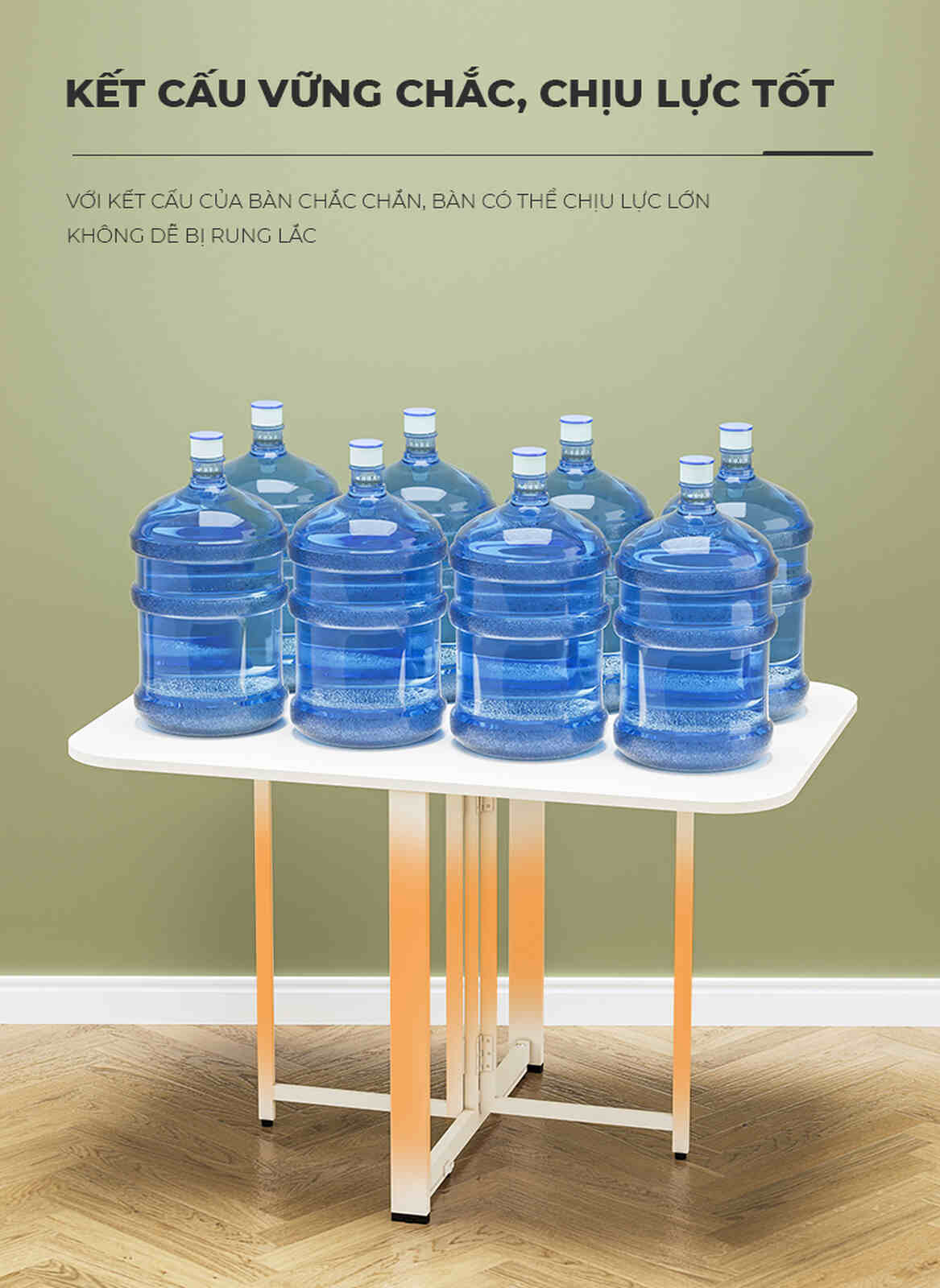 Bàn Ăn Thông Minh Gấp Gọn Full Trắng Tinh Tế