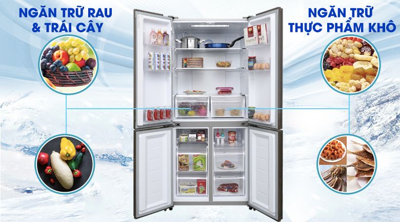 ngăn chứa tủ lạnh aqua 456l
