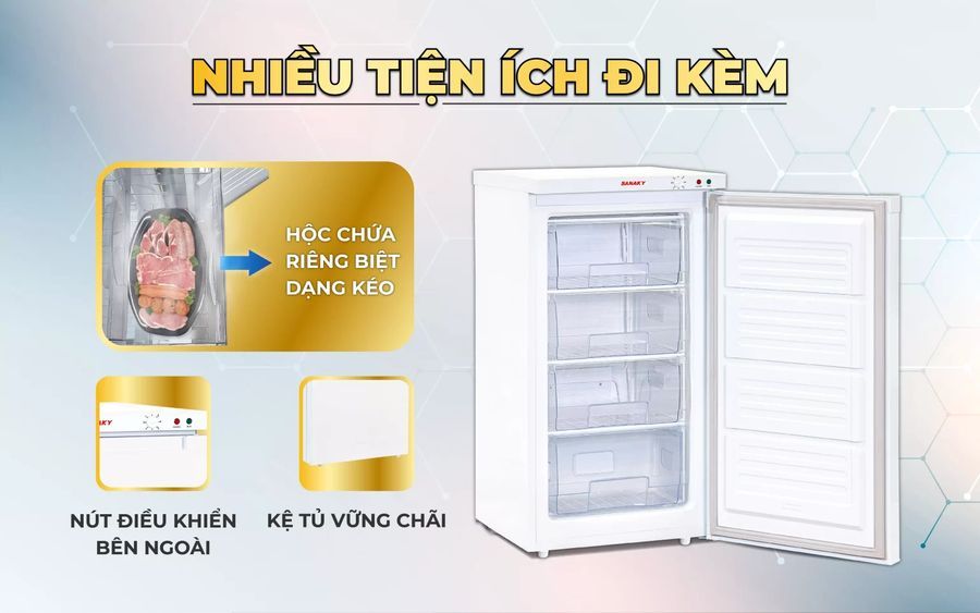 thiết kế tủ đông đứng sanaky vd-160