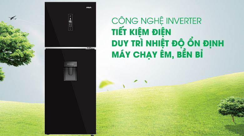 công nghệ tủ lạnh aqua 344l màu đen nhăn