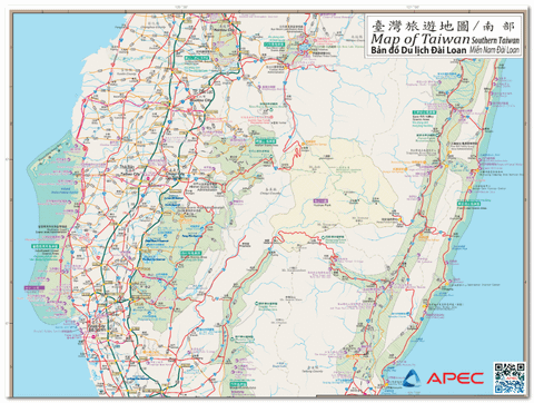 Bản đồ du lịch Miền Nam Đài Loan