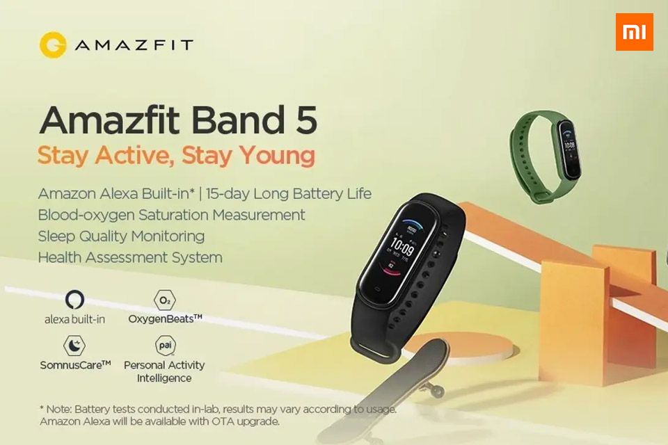 Xiaomi ra mắt Amazfit Band 5: Màn hình AMOLED, cảm biến đo oxy trong máu SpO2, giá 1 triệu đồng