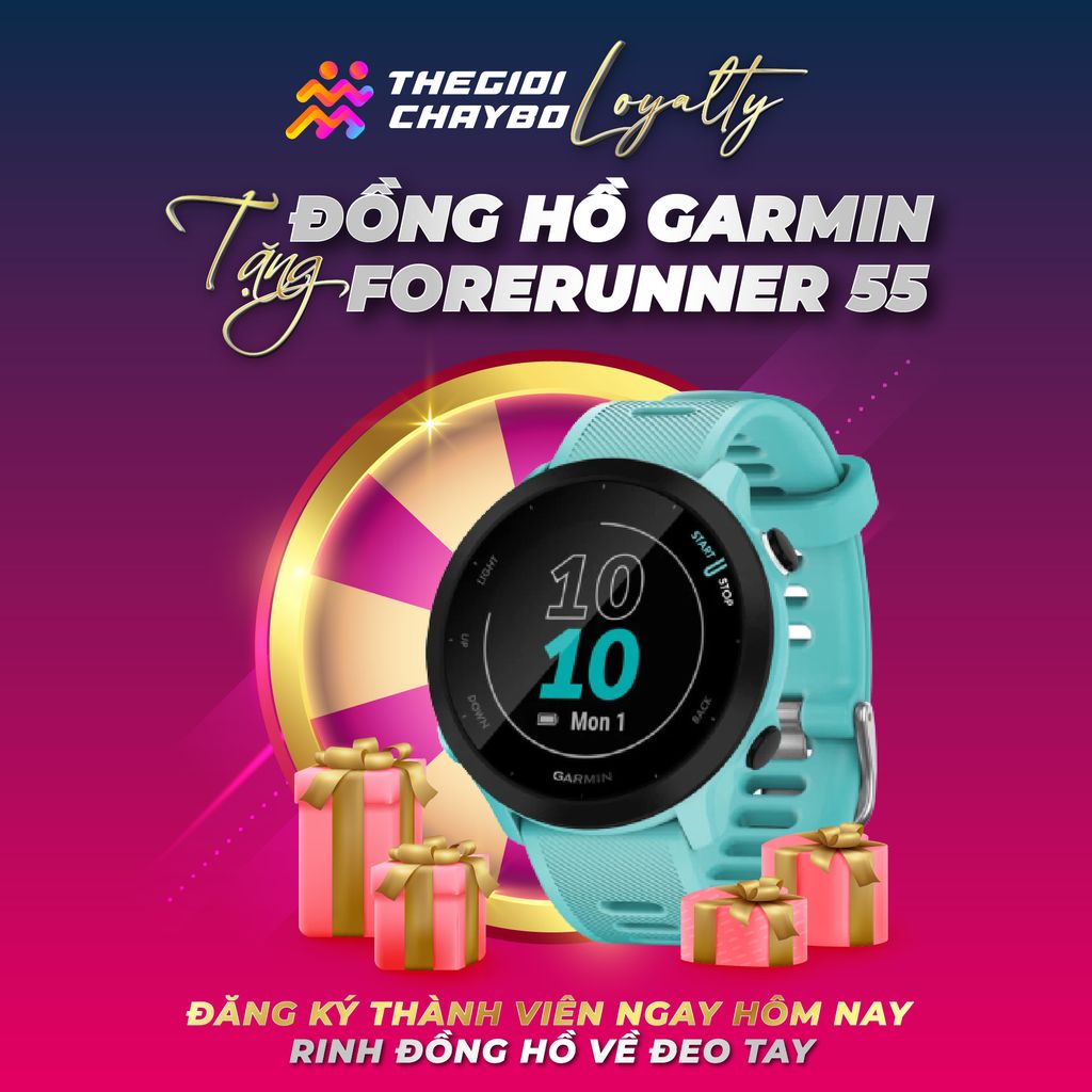 TẶNG ĐỒNG HỒ GARMIN FORERUNNER 55