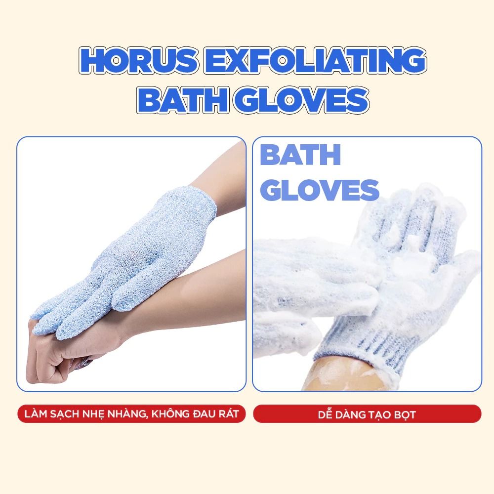 Horus Găng tay tắm Exfoliating Bath Gloves